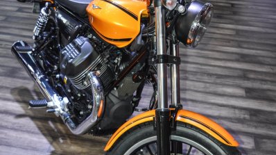 Moto Guzzi V9 Roamer alloy wheel at Auto Expo 2016