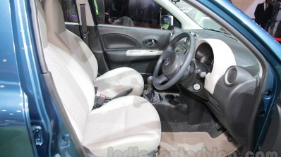 Nissan Micra Active T20 Edition front seats at 2016 Auto Expo