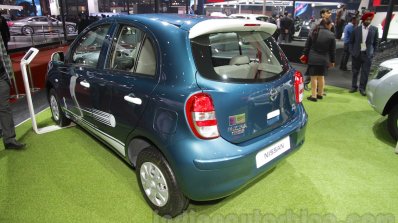 Nissan Micra Active T20 Edition rear left three quarter at 2016 Auto Expo