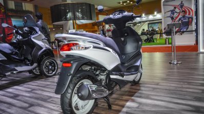 Piaggio Fly 125 rear quarter at Auto Expo 2016