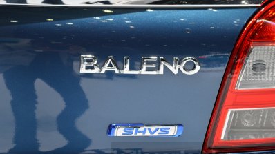 Suzuki Baleno 1.2 SHVS badge at 2016 Geneva Motor Show