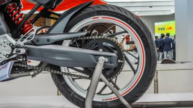 TVS X21 Concept swingarm at Auto Expo 2016