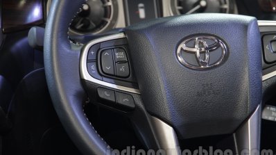 Toyota Innova Crysta 2.8 Z steering buttons at the Auto Expo 2016