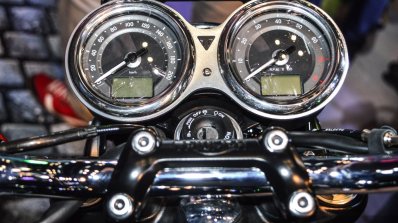 Triumph Bonneville T120 Black instrument cluster at Auto Expo 2016