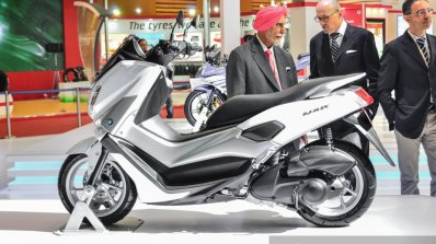 Yamaha NMax white side at Auto Expo 2016