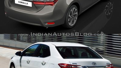 2013 Toyota Corolla vs. 2016 Toyota Corolla (facelift) rear three quarters