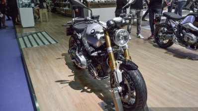 2016 BMW R nineT brushed aluminium tank front quarter at 2016 BIMS
