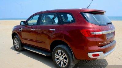 2016 Ford Endeavour 2.2 AT Titanium rear three quarter Review