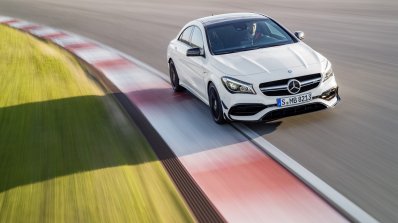 2016 Mercedes AMG CLA 45 facelift front dynamic unveiled