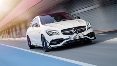 2016 Mercedes AMG CLA 45 facelift front quarter unveiled