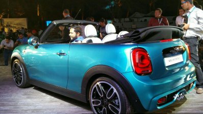 2016 Mini Convertible rear angle India launched