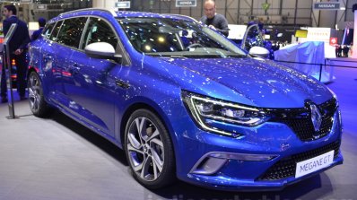 2016 Renault Megane Estate GT front three quarter at the 2016 Geneva Motor Show