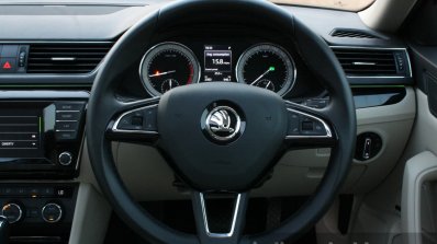 2016 Skoda Superb Laurin & Klement steering wheel First Drive Review