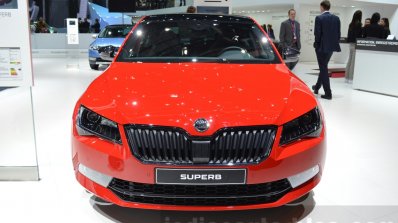 2016 Skoda Superb SportLine front at 2016 Geneva Motor Show