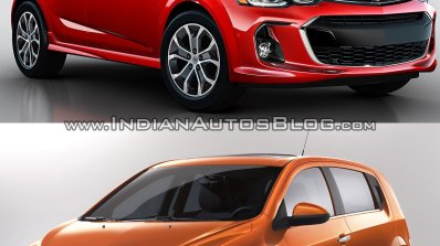 2017 Chevrolet Sonic hatchback (facelift) old vs. new