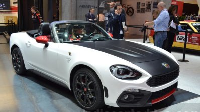 Abarth 124 Spider front three quarter at the 2016 Geneva Motor Show Live