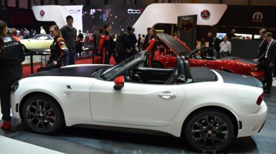 Abarth 124 Spider side at the 2016 Geneva Motor Show Live