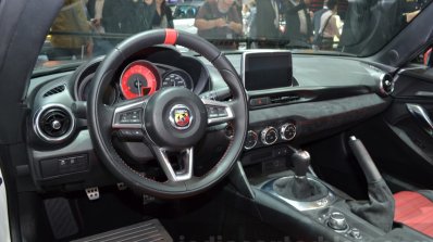 Abarth 124 Spider steering at the 2016 Geneva Motor Show Live