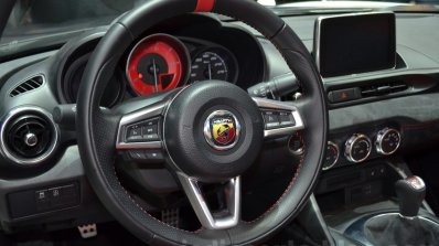 Abarth 124 Spider steering wheel at the 2016 Geneva Motor Show Live