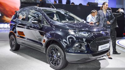 Ford EcoSport Black Edition front right three quarter at 2016 BIMS