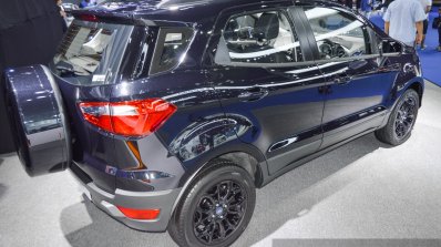 Ford EcoSport Black Edition rear three quarter profile at 2016 BIMS