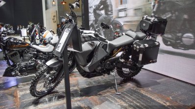 Harley Davidson 750 Stealth (Adventure Custom) front quarter at 2016 BIMS