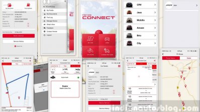 Honda Drive To Discover 6 Honda Connect App interface screenshots