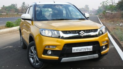 Maruti Vitara Brezza front quarter on road First Drive Review