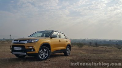 Maruti Vitara Brezza front three quarter far First Drive Review