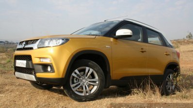 Maruti Vitara Brezza front three quarter uphill First Drive Review