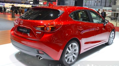 Mazda3 1.5L SKYACTIV-D rear three quarter at 2016 Geneva Motor Show