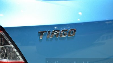 Tata Tiago badge at Geneva Motor Show 2016