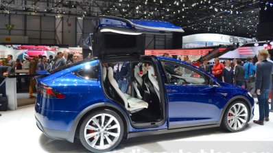 Tesla Model X side at the Geneva Motor Show 2016