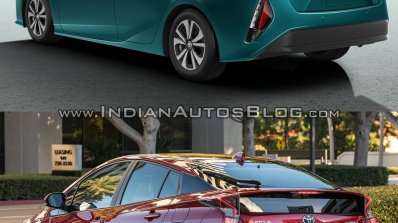 Toyota Prius Prime rear quarter vs. 2016 Toyota Prius rear quarter
