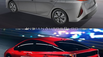 Toyota Prius Prime rear quarters vs. 2016 Toyota Prius rear quarters