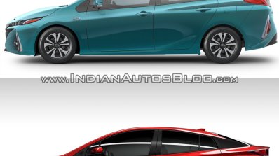 Toyota Prius Prime side vs. 2016 Toyota Prius side