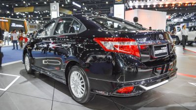 Toyota Vios Exclusive Edition rear three quarter at 2016 BIMS