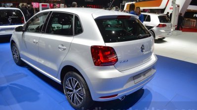 VW Polo Allstar rear three quarter at the 2016 Geneva Motor Show