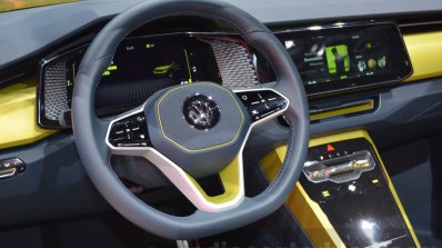 VW T-Cross Breeze concept steering wheel at the Geneva Motor Show Live