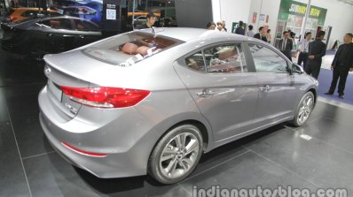 2016 Hyundai Elantra at Auto China 2016 rear three quarters right side