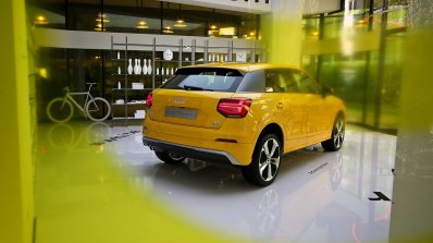 Audi Q2 rear three quarters at Audi City Lab Milan