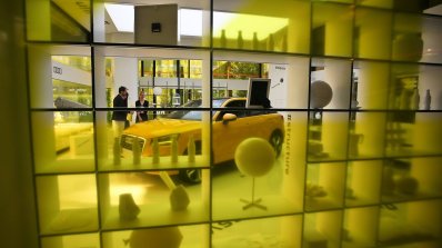 Audi Q2 yellow at Audi City Lab Milan