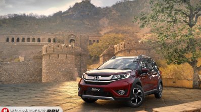 Honda BR-V front three quarter India spec pre-launch pics