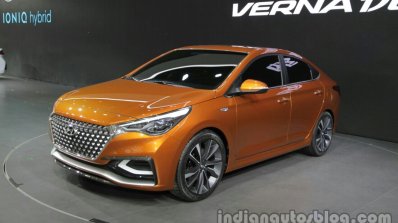 Hyundai Verna Concept front quarter at the Auto China 2016 Live