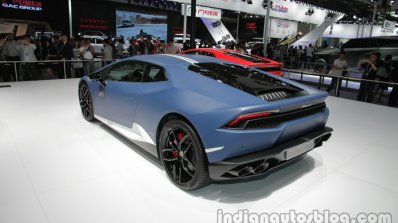 Lamborghini Huracan Avio Edition rear quarter at Auto China 2016