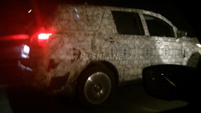 Tata Hexa rear three quarter spied testing on NH4 highway