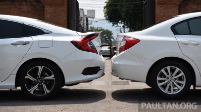 2016 Honda Civic vs 2014 Honda Civic rear ends In Images