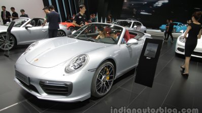 2016 Porsche 911 Turbo S Cabriolet front three quarters at Auto China 2016