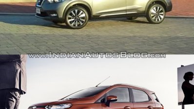 Nissan Kicks vs. Ford EcoSport front three quarters left side