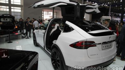 Tesla Model X at rear three quarters Auto China 2016